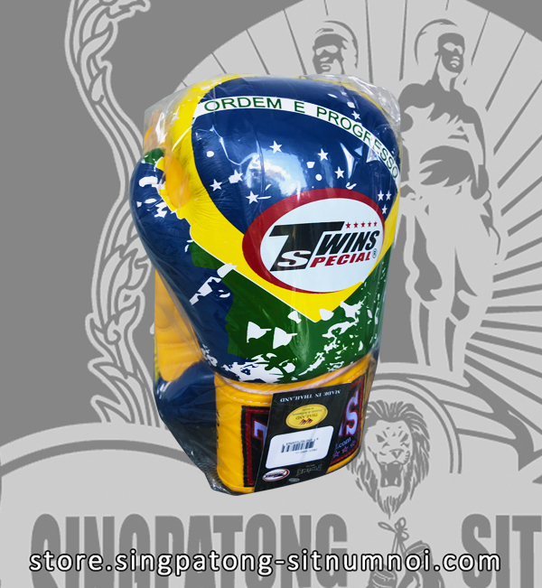 TWINS Boxing Gloves - Brazil Flag - BGVL3F44BZ - by TWINS SPECIAL