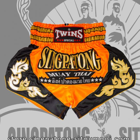 Twins Muay Thai Shorts SINGPATONG BLACK ORANGE